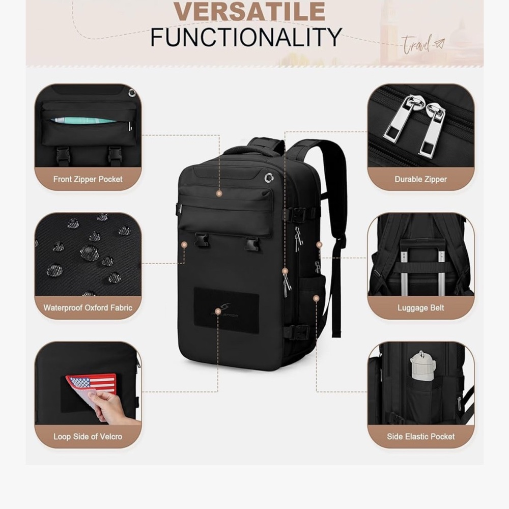 Black Multi-Functional Men's Backpack - image 2